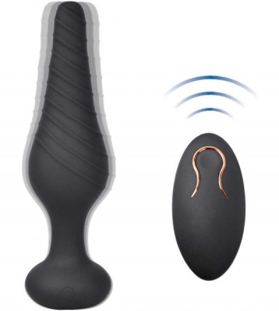 Vibrators Vibrating Anal Vibrator with 10 Vibration Modes- Rechargeable Silicone Butt Plug Massager - CV18G94GRRI $36.41