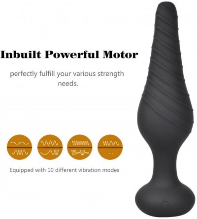 Vibrators Vibrating Anal Vibrator with 10 Vibration Modes- Rechargeable Silicone Butt Plug Massager - CV18G94GRRI $10.54
