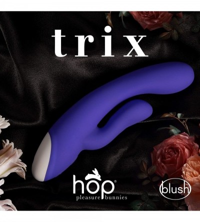Vibrators Hop - Trix - 7 Vibrating Functions Strong Rumbly Platinum Silicone Vibrator - Powerful G Spot and Clitoral Stimulat...