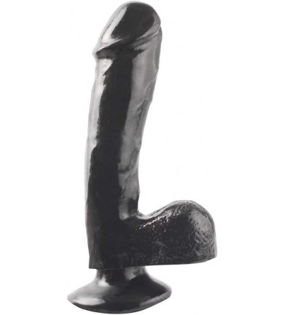Dildos Rubber Works 7.5" Dong With Suction Cup- Black - Black - C4114M92GCH $17.55