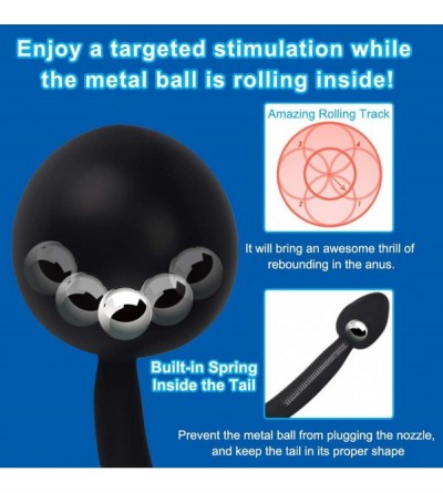 Anal Sex Toys Inflatable Silicone Anal Plug Built in Metal Ball Dog Puppy Tail Butt Expand Trainer Waterproof SM Anus Sex Toy...