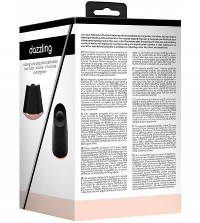 Vibrators Elegance - Rotating & Vibrating Clitoral Stimulator - Dazzling - Black - C818GOA5AA4 $29.23