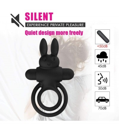 Penis Rings Soft Silicone Rabbit Vibrating Cock Ring with Remote Control Waterproof Penis Ring Vibrator Adult Sex Toys (Black...