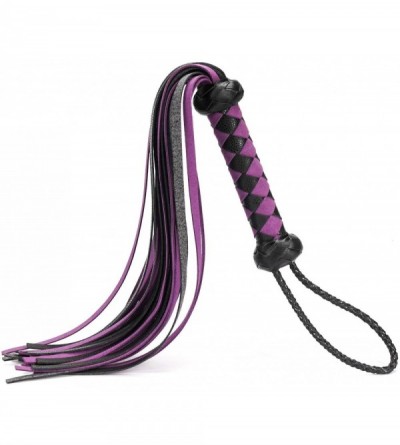 Paddles, Whips & Ticklers Black and Purple Soft Faux Leather Wand with Straps - C1192HOQGQ5 $10.10