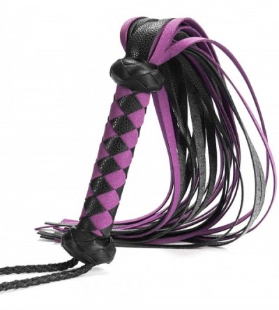 Paddles, Whips & Ticklers Black and Purple Soft Faux Leather Wand with Straps - C1192HOQGQ5 $10.10