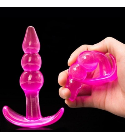 Anal Sex Toys G-Spot Stimulation Fun Base with Jewelry Birth Silicone Butt-Anal-Play Jewel Sex for Women (Pink) - Pink - CG18...