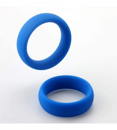 Penis Rings Wide Oval Cock Ring 45mm- 47mm Blue Two Sizes 1.8" and 1.9" Inner Diameters - Blue - C018I2EQ3QO $12.97