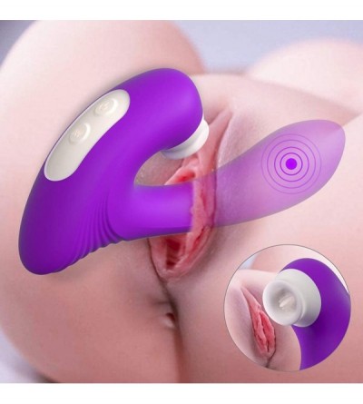 Vibrators Clitoral Vibrator- 2 in 1 Sex Toy Clitoris G spot Stimulator Tongue Vibrator Clit Dildo for Women Couples with 10 L...