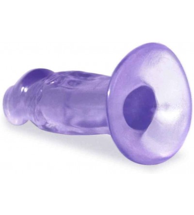 Vibrators Dîldɔ 4.33 Inches Realistic Purple Glass Dîldɔ Suction Cup Relax Mǎssage Heating Wand Mǎssager- Total Waterproof- M...