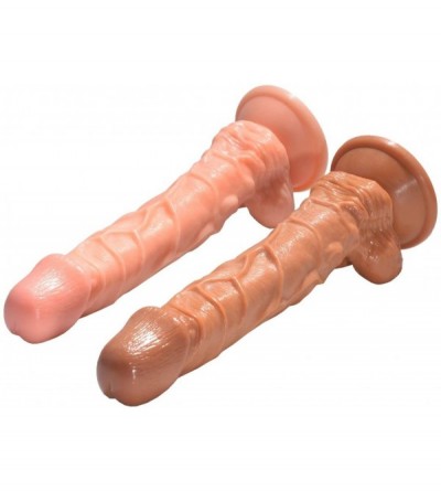Dildos 10.2 Inch Realistic Dildo with Suction Cup for Hands-Free Play G Spot Adult Sex Toys for Women (Brown) - Brown - CS199...