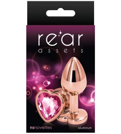 Anal Sex Toys Rear Assets Anal Butt Plug - Rose Gold- Small - Heart-Shaped (Pink Jewel) - Pink Jewel - CN195DX2UHT $7.62