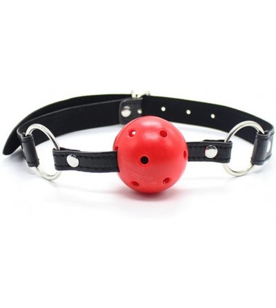 Gags & Muzzles Role Play Halloween Masquerade Restraints Flirting S&M BDSM Fetish Bondage Mouth Gag-Hollow Out Ball (Red) - R...