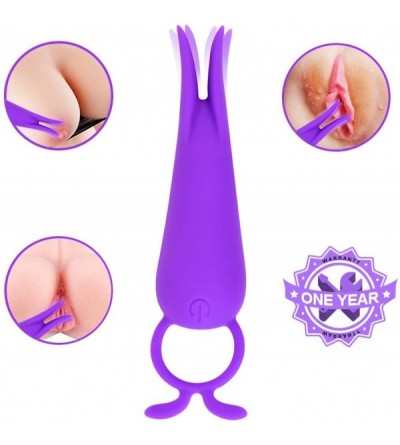 Vibrators Quiet Powerful Silicone Mini Vibrator with 10 Modes for Travel- Rechargeable Sex Toys with Soft Smooth Tentacles to...