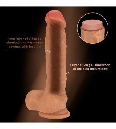Dildos 8 Inch Dildo Lifelike Silicone Realistic Dual Density Men's Penis Cock Dong Anal Sex Toys for Masturbation - 8 Inch Di...