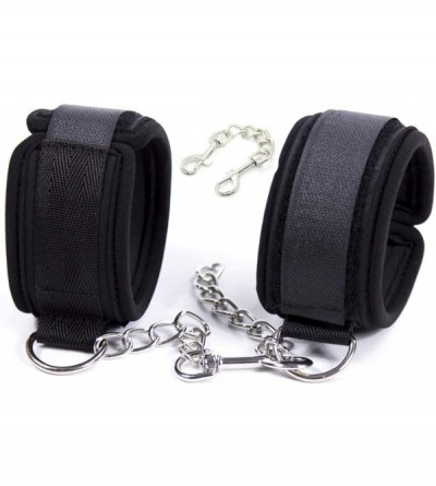 Restraints Basic Handcuffs Foam Padded - Black- with Replacement Chain - CJ18NEGRQXO $20.06