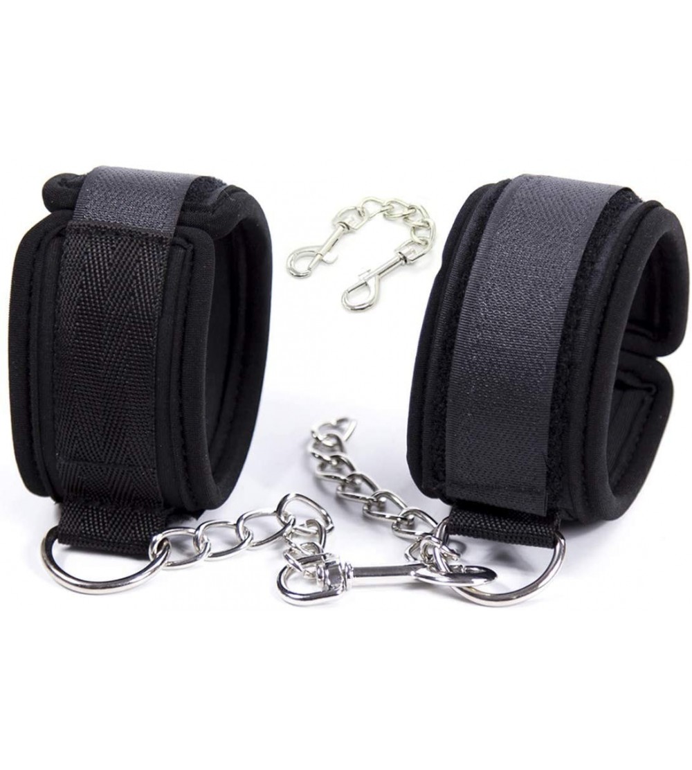 Restraints Basic Handcuffs Foam Padded - Black- with Replacement Chain - CJ18NEGRQXO $7.22