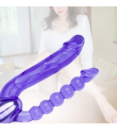 Dildos Romi Vibrating Double-Ended Dildos- Multi Speed Dual Penetration Sex Toys with Lifelike Glans Veins and Anal Beads- G-...