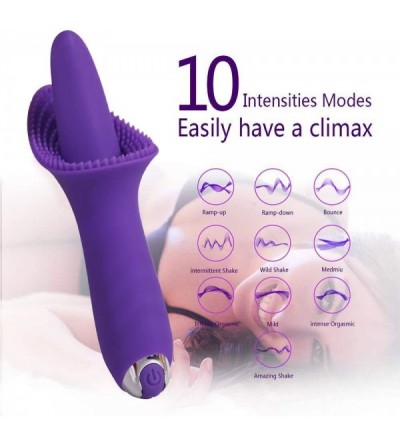 Vibrators Tongue Vibrator with Clit Tickler for G-spot & Clitoral Stimulation- Rechargeable Clitoris Nipple Stimulator G Spot...