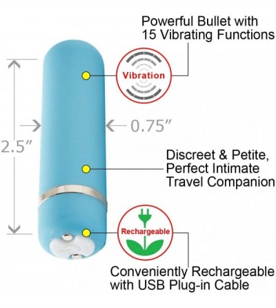 Vibrators Sensuelle Joie 15 Function Bullet- Blue - Blue - CQ129PYBI63 $16.39