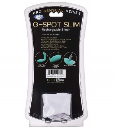 Vibrators 8" G-spot Slim Rechargeable (Teal) - Teal - CI18QS685EL $22.66