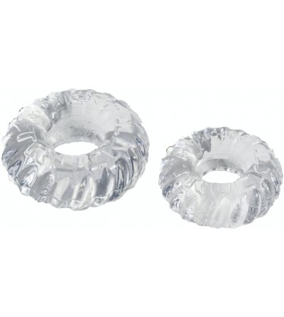 Penis Rings TruckT 2 Piece Cock Ring - Cockring / Ball Stretcher Set (Clear) - Clear - CP11L1P9GJV $8.95