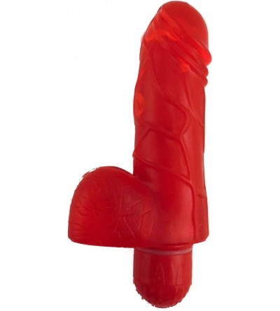 Vibrators 5 Inch Vibrating Jelly Cock with Balls Red - CG11KSH3CB1 $21.63