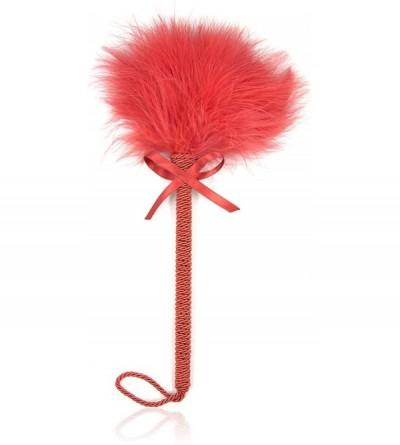 Paddles, Whips & Ticklers Fetish Feathers Teasing Toys Ostrich Feather Wrapped Rope Pole Props - Red - CM18X06NIIR $31.15