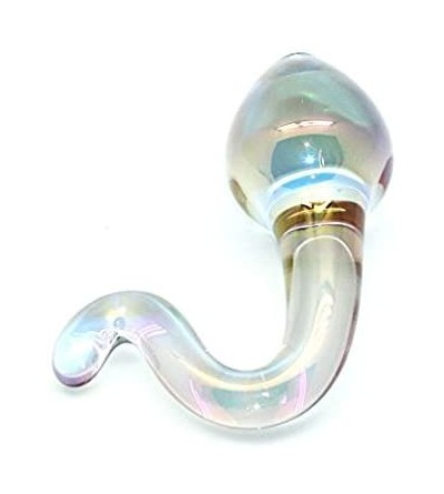 Anal Sex Toys 110mm Ended Headed Female Anal Toy Pyrex Glass Wand Pleasure Hook Dildo - C612DDVNPJR $33.04