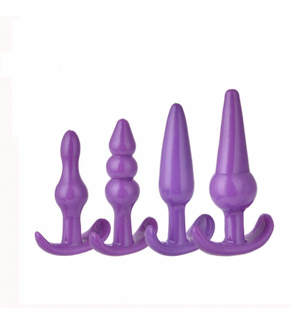 Anal Sex Toys Real Like Soft Silicone Trainer Kit ánáles Plug Beginner Set for Women and Men Small Size (Purple) - Purple - C...