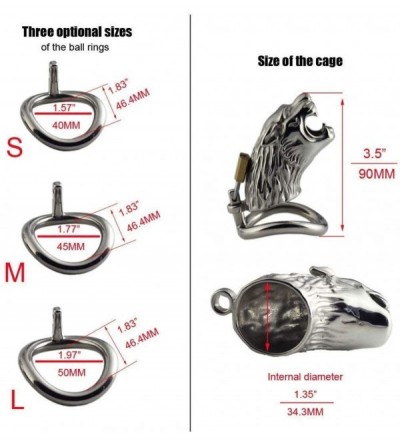 Chastity Devices Tiger Shaped Male Chastity Device 304 Stainless Steel Cock Cage Metal Penis Lock Penis Ring Chastity Belt Se...