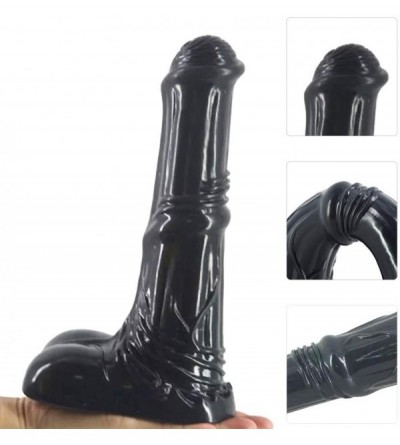 Dildos Animal Dildo- 9.96 inch Horse Penis Big Realistic Cock for Vaginal G-spot and Anal Play (Black) - Black - C6192O8XDMX ...