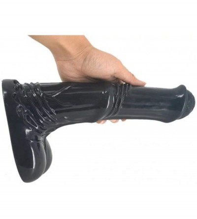 Dildos Animal Dildo- 9.96 inch Horse Penis Big Realistic Cock for Vaginal G-spot and Anal Play (Black) - Black - C6192O8XDMX ...