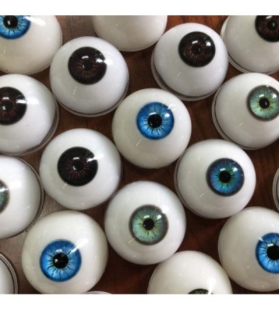 Sex Dolls Acrylic Eyeballs 32mm Lifelike Plastic Eyes for TPE Silicone Dolls- Halloween Props- Bears Craft DIY (Blue Green) -...