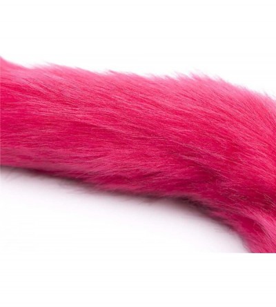 Anal Sex Toys Bunny B-ūtt Artificial Wool Metal Material Fox Men Women Tail Plug - rose red - C61979K6MR3 $14.27