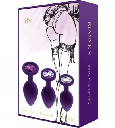 Anal Sex Toys Booty Plug Set 3X Purple - Purple - C61264PO2F5 $41.14