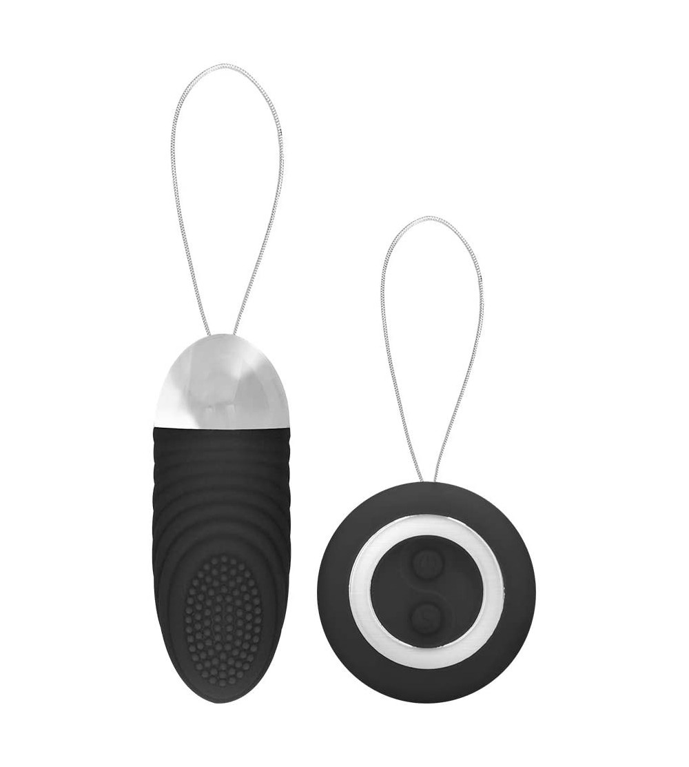 Vibrators Ethan - Rechargeable Remote Control Vibrating Egg - Black - C018LWYRAL6 $23.14