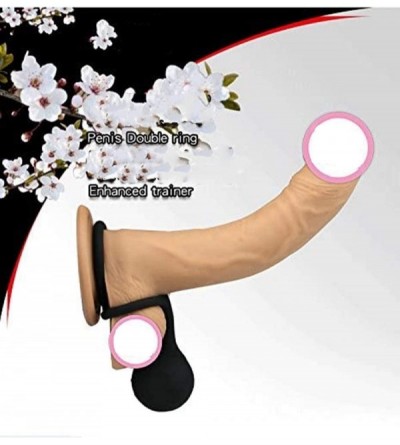 Penis Rings Silicone Penis Dual Ring Enhanced Trainer Power Ball Weight Ring Hanger Device 2 Usage Method - C718G45Z5U2 $10.02