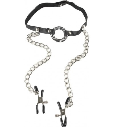 Gags & Muzzles O-Ring Gag with Nipple Clamps- Black (PD3845-23) - CL112P71P7P $10.95