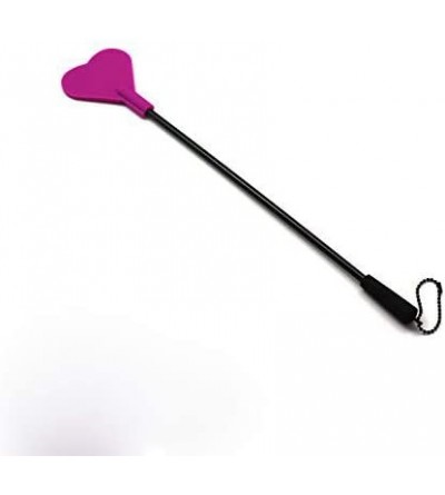 Paddles, Whips & Ticklers Silicone Riding Crop Horse Whip with Slapper Heart Shape Jump Bat - Lilac - CI18GO2DA99 $22.35