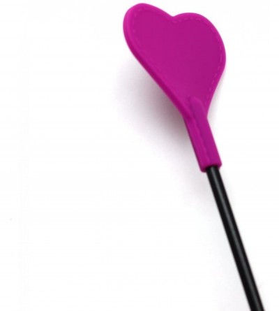 Paddles, Whips & Ticklers Silicone Riding Crop Horse Whip with Slapper Heart Shape Jump Bat - Lilac - CI18GO2DA99 $9.29