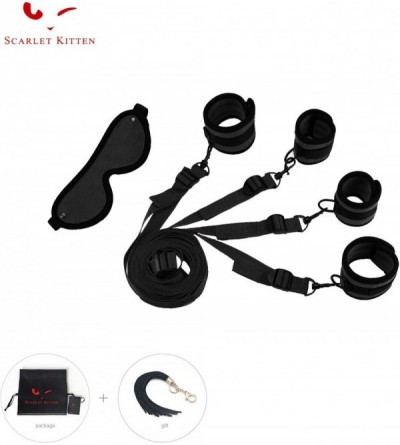 Restraints Fuzzy Plush Bed Kit Costume Accessory Set for Cosplay- Black - CQ18L9HD2ZT $36.79