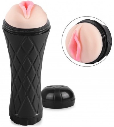 Male Masturbators Male Masturbator Cup 3D Textured Vagina Pussy Stocker Blow Job Sex Toy for Male Masturbation-with Water Bas...