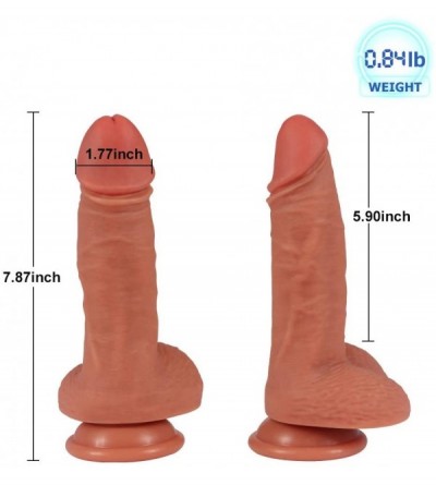 Dildos Hyper Realistic Dildo Dual Layered Liquid Silicone Cock Slightly Bendable G Spot Penis Sex Toy Premium Dong with Sucti...