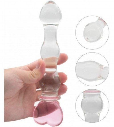 Anal Sex Toys Glass Dildo Butt Plug- Glass Pleasure Wand- Heart Shape Crystal Massager Anal Sex Toys for Women Men Couple - C...