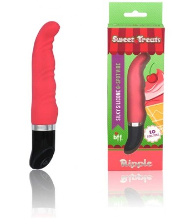 Vibrators BFF Sweet Treats Sili G Ripple Pink with Free Bottle of Adult Toy Cleaner - C418HRIN02I $58.04