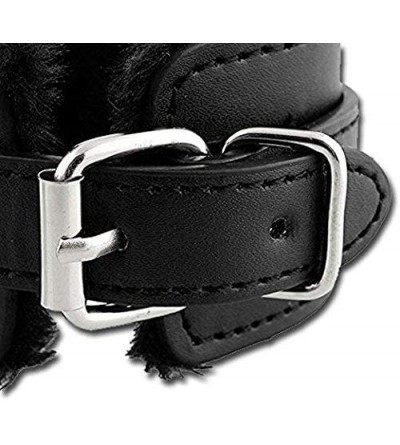 Restraints PU Leather Handcuffs Soft Wrist Cuffs - Black2 - CF18W9TOY8Q $9.14