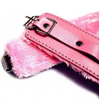 Restraints PU Leather Handcuffs Soft Wrist Cuffs - Pink - CD18TKUIORW $11.85