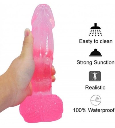 Vibrators 8.86 Inch Realistic Super Huge Long Tool with Suction Cup Ultra Soft for Women and Men - Pink - Mangdunxiaozhen2.0 ...