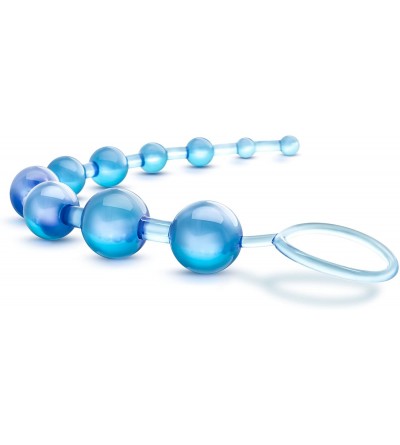 Anal Sex Toys Flexible 12 Inch 10 Graduated Anal Play Beads With Stopper Pull Loop Sex Toy For Beginners Women - Blue - CU11K...