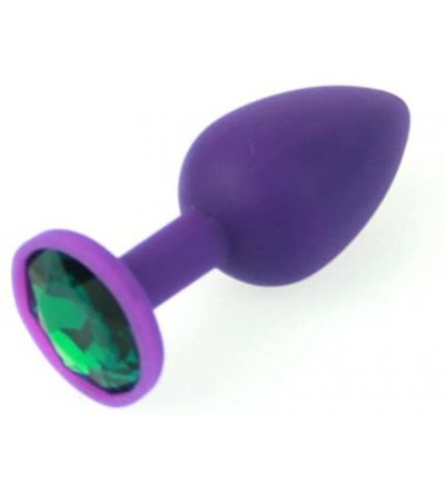 Anal Sex Toys Small Purple Silicone Jewel Butt Plug Emerald Jewel Sex Fetish BDSM Gear USA - Emerald - CF11NEWVGZB $26.36